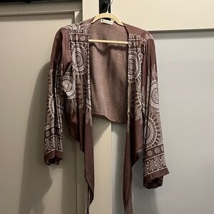 Bohemian Brown Embroidered Women Top